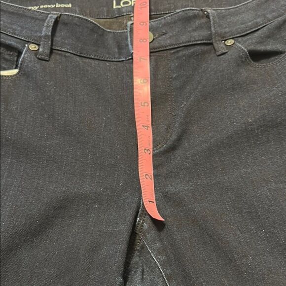 Loft Curvy Sexy Bootcut Denim Jeans Womens 10 Stretchy Casual Dark Wash Mid Rise - Picture 8 of 9